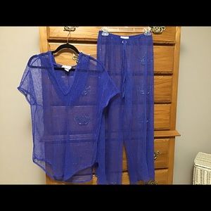 Two-piece swimsuit cover up Sz M